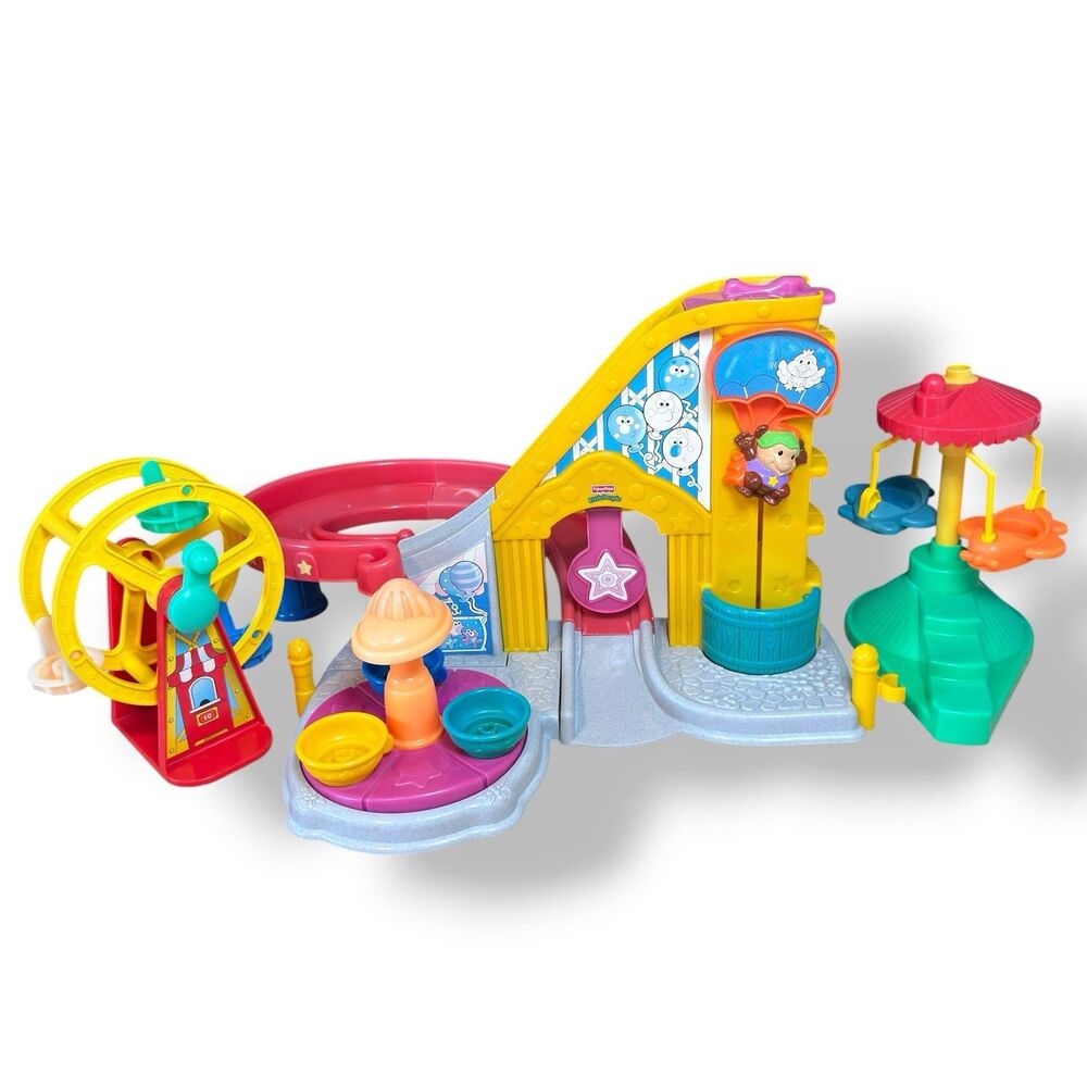 Fisher Price Little People Surprise Sounds Fun Park Set w/ 90s Wheel & Airplane